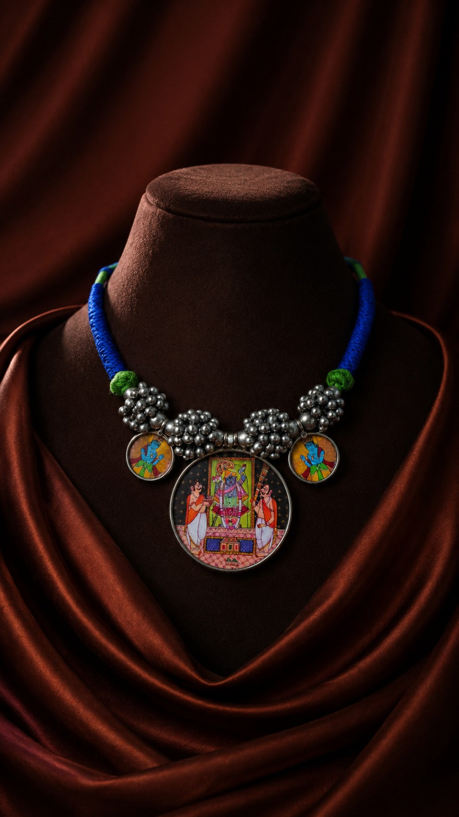 Shrinathji Pichhwai Heritage Statement Necklace