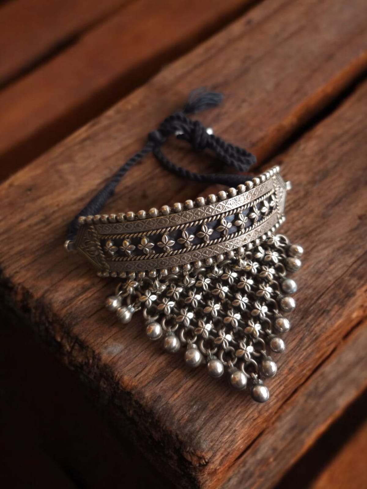 Handcrafted Silver Look-a-like Statement Necklace